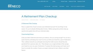 A Retirement Plan Checkup | Beneco