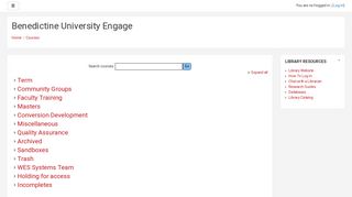 engage: Course categories - Benedictine University Engage