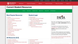 Current Student Resource - Benedictine University
