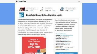 Beneficial Bank Online Banking Login - CC Bank