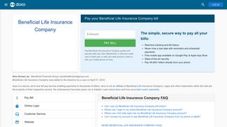 Beneficial Life Insurance Company: Login, Bill Pay, Customer Service ...