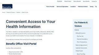 Patient Portal | Medical Records | Benefis Health System
