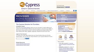 Provider Login | Cypress Benefit Administrators