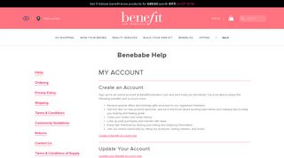 My Account | Benefit Cosmetics