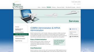 COBRA Administration & HIPAA Administration – Benefit Concepts