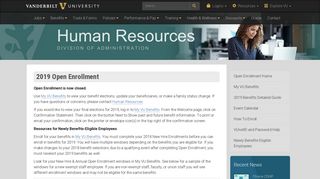 Open Enrollment | Human Resources | Vanderbilt University