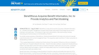 Benefitfocus Acquires Benefit Informatics, Inc. to Provide Analytics and ...