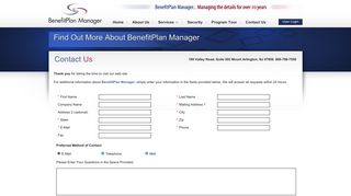 Contact Us - BenefitPlan Manager