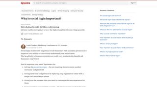 Why is social login important? - Quora