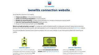 benefits connection website: chevron human resources