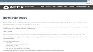 How to Enroll in Benefits - Apex CE Portal