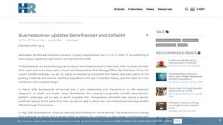 Businesssolver updates Benefitsolver and SofiaSM - HR Technologist