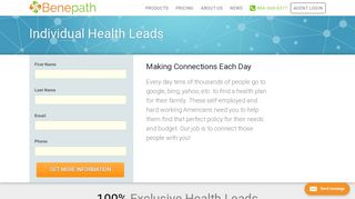 Health Leads and Exclusive Health Insurance Leads › Benepath