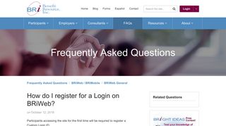 How do I register for a Login on BRiWeb? | Benefit Resource, Inc.