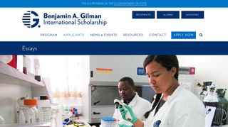 Essays - Benjamin A. Gilman International Scholarship