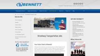 DriveAway Transport Jobs | Bennett Trucking Jobs