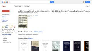A Dictionary of Music and Musicians (A.D. 1450-1889) by Eminent ...