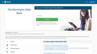 The Bennington State Bank: Login, Bill Pay, Customer Service and ...