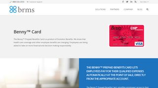 Benny Prepaid Benefits Card | BRMS