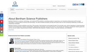 Bentham Science - International Publisher of Journals and Books