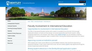 Faculty Involvement in International Education | Bentley University