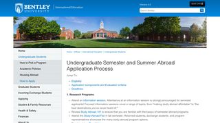 Undergraduate Semester and Summer Abroad ... - Bentley University