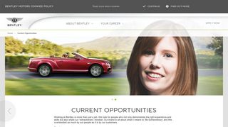 Official Bentley Careers website | Your Career | Current Opportunities