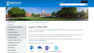 Login to Office 365 | Bentley University