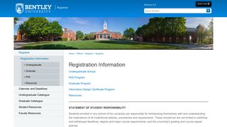 Registration Information | Bentley University