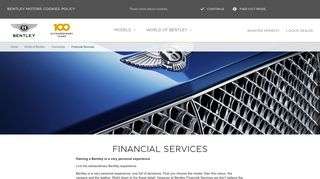 Bentley Financial Services | World of Bentley | Bentley Motors