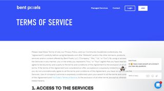 Terms of Service - Bent Pixels | Influencer Marketing, Talent & Media