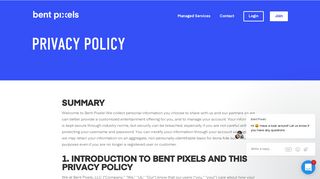 Privacy Policy - Bent Pixels | Influencer Marketing, Talent & Media