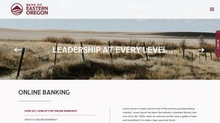 ONLINE BANKING - Bank Of Eastern Oregon