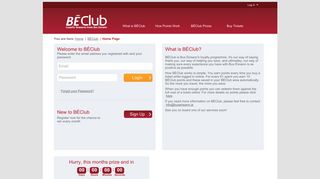 BEClub - Collect points each time you log-in and buy a ticket online