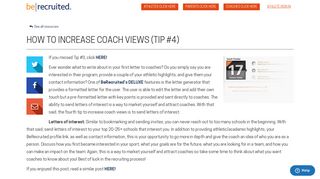 How To Increase Coach Views (Tip #4) - BeRecruited