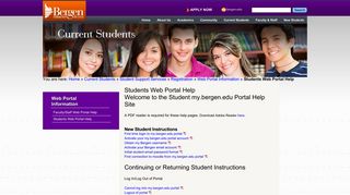 Students Web Portal Help | Bergen Community College