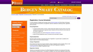 Bergen Community College - Registration, Course Schedules