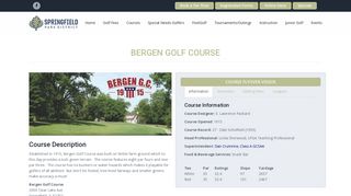Bergen Golf Course - Springfield Park District Golf