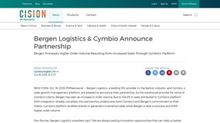 Bergen Logistics & Cymbio Announce Partnership - PR Newswire