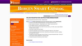 ONLINE REGISTRATION INSTRUCTIONS-WEBADVISOR - Bergen ...