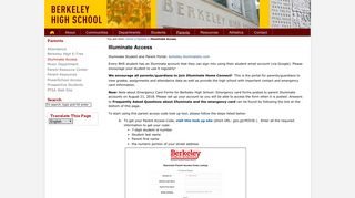 Illuminate Access - Berkeley High School