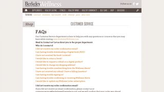 Berkeley Wellness | Bookstore Help Page