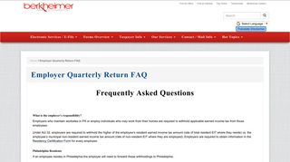 Employer Quarterly Return FAQ | Berkheimer
