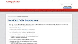 Individual E-File Requirements | Berkheimer