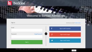 Sign In – Admissions – Berklee College of Music