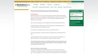 Personal & Small Business Online Banking | berkshirebank.com