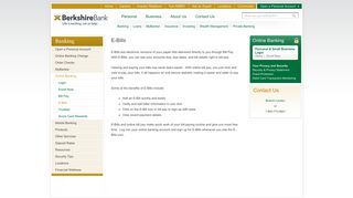 Online Banking - E-Bills | berkshirebank.com