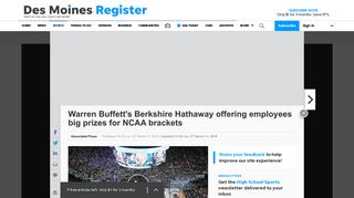 Berkshire Hathaway offering employees big prizes for NCAA brackets