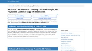 Berkshire Life Insurance Company Of America Login, Bill Payment ...