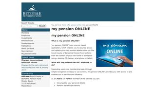 my pension ONLINE - Local Government Pension Fund - Berkshire ...